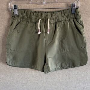 Roxy Girl Olive Green Drawstrings Shorts Sz L 12/14 Casual Beach Vacation